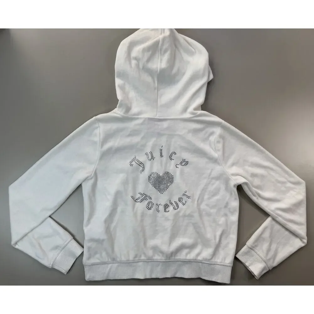 Juicy Couture Womens Zip Up Size L Forever 21 Velour Track Y2K Rhinestone Bling - Picture 1 of 15